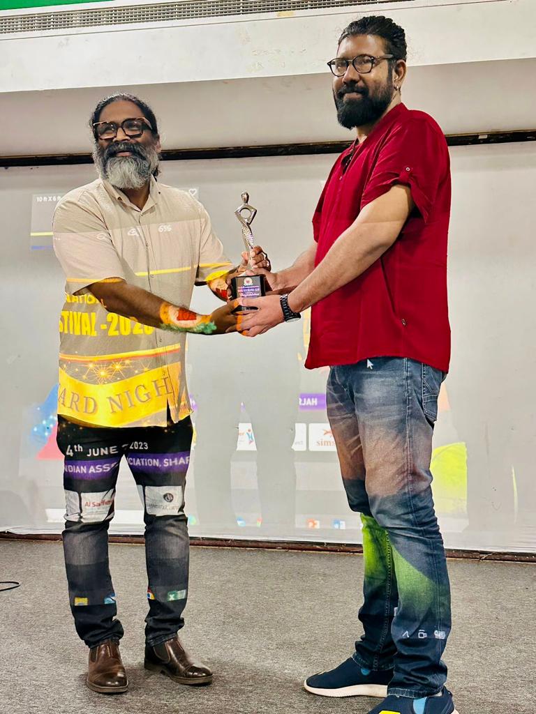 Receiving Best Director Award - Mehfil Dubai International Film Festival